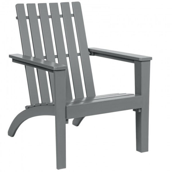 Indoor/Outdoor Acacia wooden style Adirondack Lounge Armchair - Grey