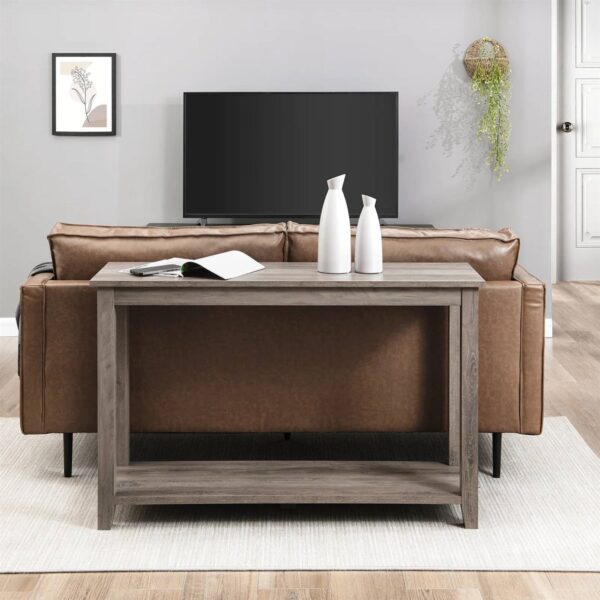 Modern Coastal Farmhouse Console Sofa Table in Gray Taupe wooden style Finish