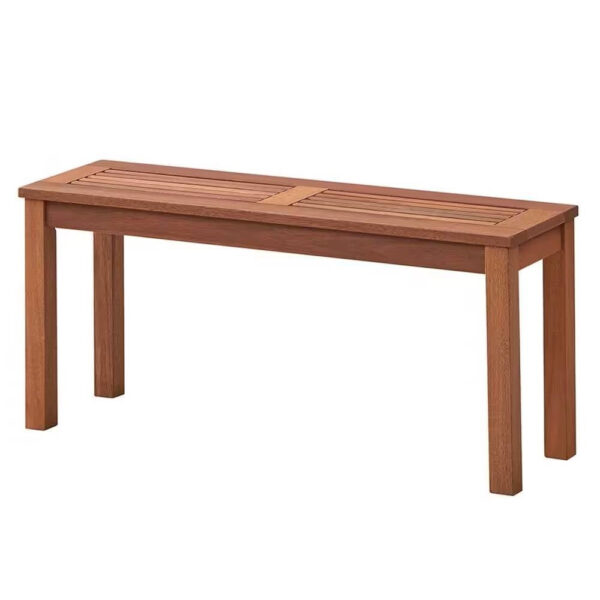 Solid wooden style Outdoor 2-Seat Backless Garden Bench in Natural Finish