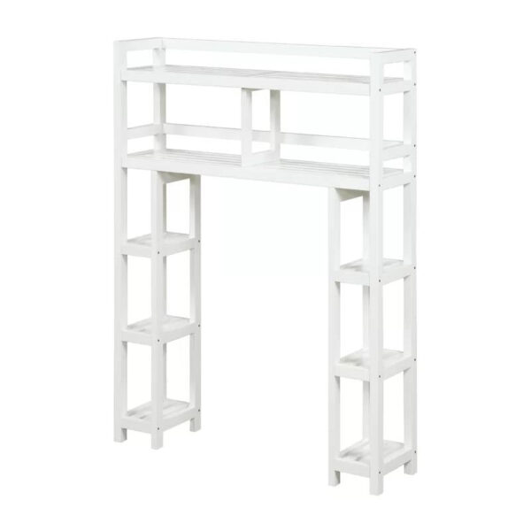 White Solid wooden style Over-the-Toilet Bathroom Storage Shelving Unit