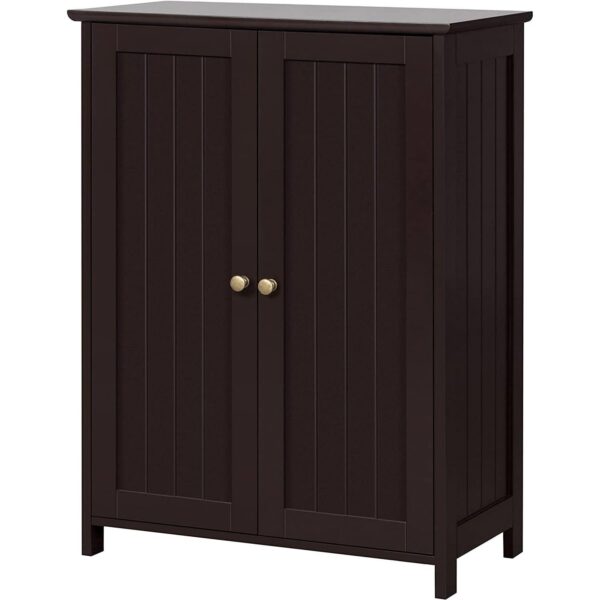 Brown wooden style 2-Door Freestanding Bathroom Floor Cabinet Kitchen Storage Cupboard